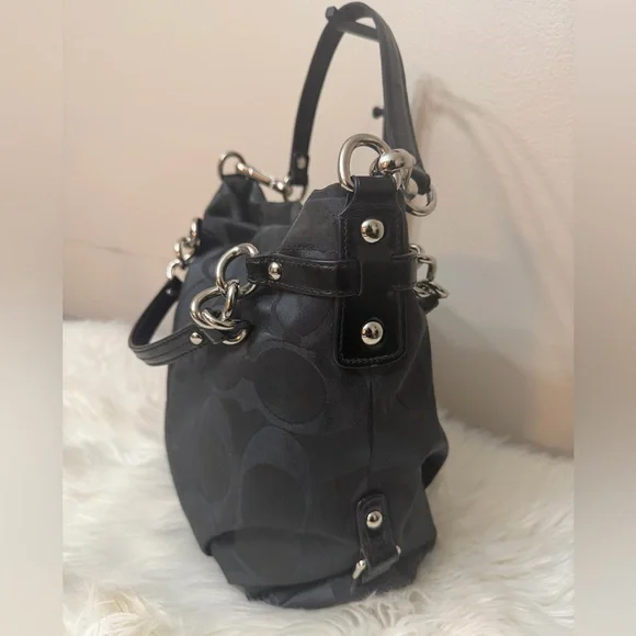 Coach Black Brooke Sateen Signature
Charm Shoulder Bag - Picture 4 of 11